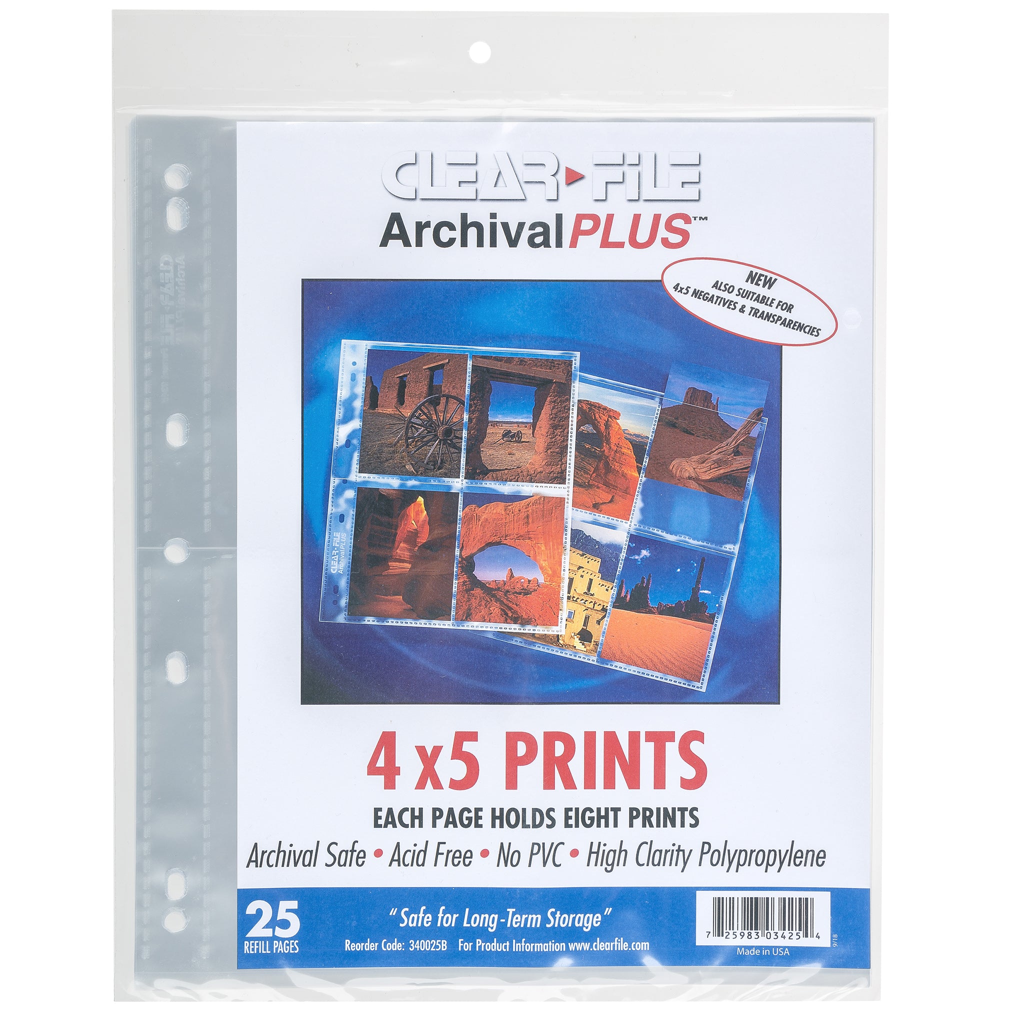 CLEARFILE PP negative sleeves 4x5inch sheet film (25 pieces)